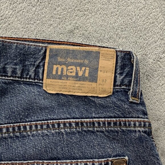 Mavi Jeans Mens 34x27 Blue 170 Max Wide Leg Denim Zip Fly Blind Hem Casual - Picture 5 of 16